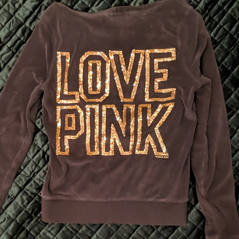 PINK Victoria's Secret Velour Full-Zip Sweatshirt - Picture 3 of 7